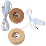 Wood LED Display Base for Resin Art Ornament Wooden Night Light Stand