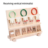 Wood Multi-Layer Jewelry Display Stand Earrings Bracelet Rack