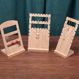 Wood Necklace Earrings Organizer Holder Showcase