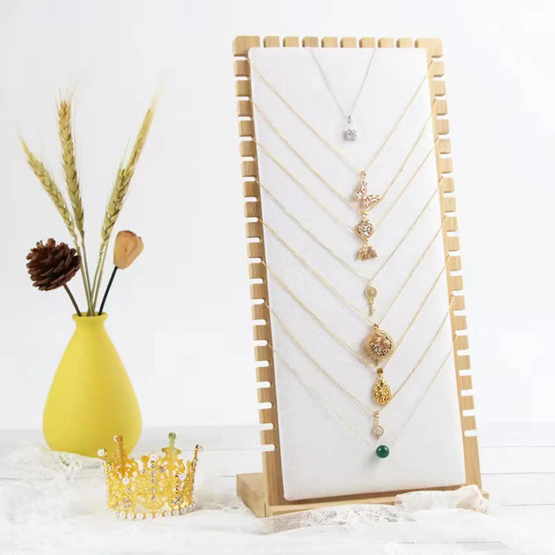 Wood Necklace Pendant Display Stand Necklace Easel Showcase Holder