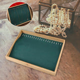 Wood Necklace Tray Storage Box with Hooks
