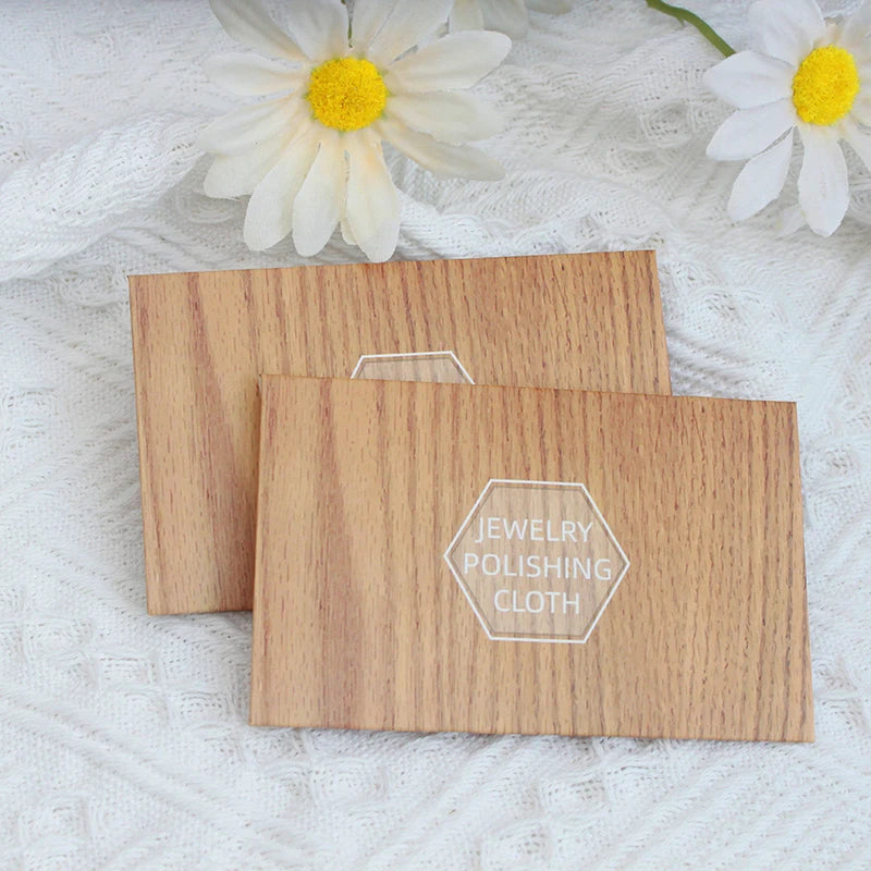 Wood Packaging Shell Silver Polishing Cloth Logo