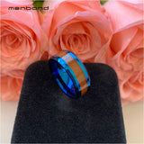 Wood Inlay Tungsten Wedding Band 8MM Comfort Fit