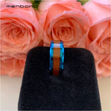 Wood Inlay Tungsten Wedding Band 8MM Comfort Fit