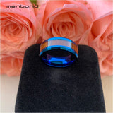 Wood Inlay Tungsten Wedding Band 8MM Comfort Fit