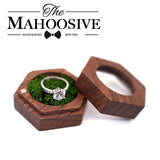 Wood Ring Box Round Heart Shape Engagement Wedding