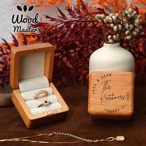 Wood Ring Box Engagement Wedding Ceremony Ring Storage Proposal Bead Case