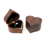 Wood Ring Box Heart Shaped Jewelry Organizer