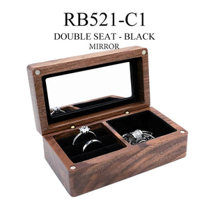 Wood Ring Box Holder Organizer Chest Earrings Coin Jewelry Wooden Box