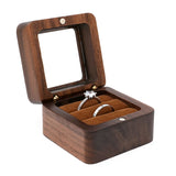 Wood Ring Box Single/Double Slot Interior Holder Jewelry Chest Organizer