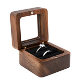 Wood Ring Box Single/Double Slot Interior Holder Jewelry Chest Organizer