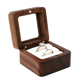 Wood Ring Box Single/Double Slot Interior Holder Jewelry Chest Organizer