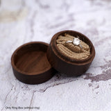 Vintage Brown Wood Ring Box Engraved Letter Romantic Proposal Wedding