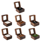 Wood Rings Jewelry Organizer w/ Display Travel Case Portable Storage Box
