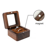 Wood Rings Jewelry Organizer w/ Display Travel Case Portable Storage Box