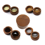Wood Round Ring Storage Box Walnut Stud Earrings Box