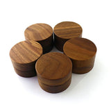Wood Round Ring Storage Box Walnut Stud Earrings Box