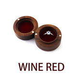 Wood Round Ring Storage Box Walnut Stud Earrings Box