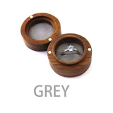 Wood Round Ring Storage Box Walnut Stud Earrings Box
