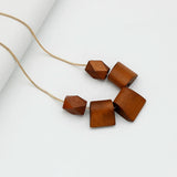 Vintage Wood Snake Chain Necklace High Brown Pendant Women Jewelry 2021138