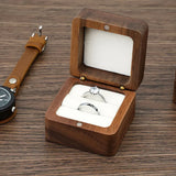 Wood Square Jewelry Box Ring Case Necklace Organizer