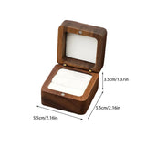 Wood Square Jewelry Box Ring Case Necklace Organizer