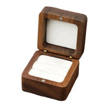 Wood Square Jewelry Box Ring Case Necklace Organizer