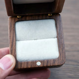 Wood Square Jewelry Box with Lid Double Slot