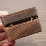 Wood Square Jewelry Box with Lid Double Slot