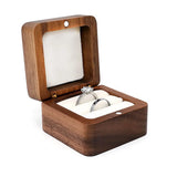 Wood Square Jewelry Box with Lid Double Slot