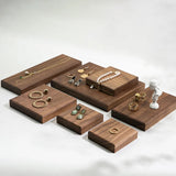 Wood Square Walnut Stamps Block Pad Bracelet Holder Jewellery Display Stand