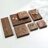 Wood Square Walnut Stamps Block Pad Bracelet Holder Jewellery Display Stand