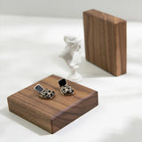 Wood Square Walnut Stamps Block Pad Bracelet Holder Jewellery Display Stand