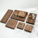 Wood Square Walnut Stamps Block Pad Bracelet Holder Jewellery Display Stand
