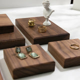 Wood Square Walnut Stamps Block Pad Bracelet Holder Jewellery Display Stand