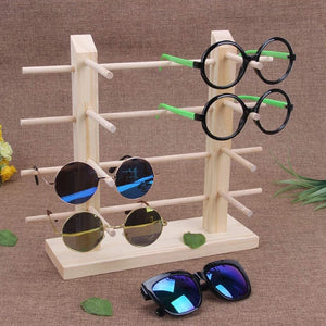 Wood Sunglass Display Stand Glasses Holder Organizer for Men Home or Shop
