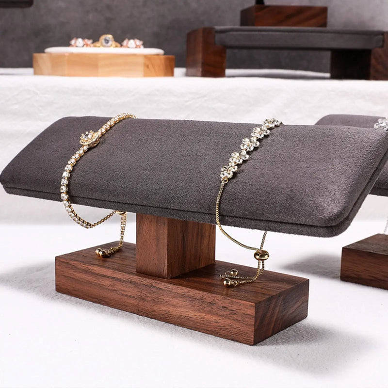 Wood T Bar Jewelry Display Stand Tower Bracelet Storage