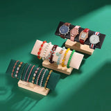 Wood T-Bar Watch Chain Bracelet Stand Bangle Necklace Storage Shelf