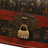 Wooden Treasure Chest with Metal Lock Storage Box