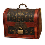 Wooden Treasure Chest with Metal Lock Storage Box