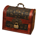 Wooden Treasure Chest with Metal Lock Storage Box