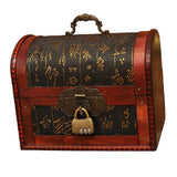 Wooden Treasure Chest with Metal Lock Storage Box