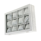 Wood/Velvet Case 12 Dividers Earring Watch Storage