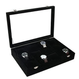 Wood/Velvet Case 12 Dividers Earring Watch Storage