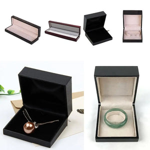 Wood Velvet Jewelry Storage Box Long Chain Watch Organizer