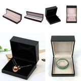 Wood Velvet Jewelry Storage Box Long Chain Watch Organizer