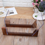 Wood Vinyl Record Storage Holder Stacks 50 Albums Clear Acrylic Ends