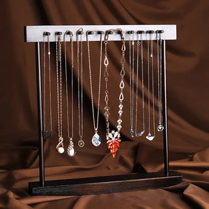 Walnut Necklace Display Stand Jewelry Storage Hanging Buddha Beads Rack