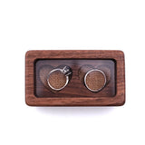 Wood Wedding Double Ring Box Lover Heart Casket Jewelry Organizer