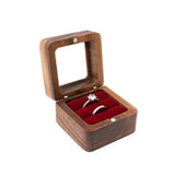 Wood Wedding Ring Box Stud Earrings Pendant Jewelry Carrying Cases